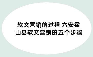 软文营销的过程 六安霍山县软文营销的五个步骤